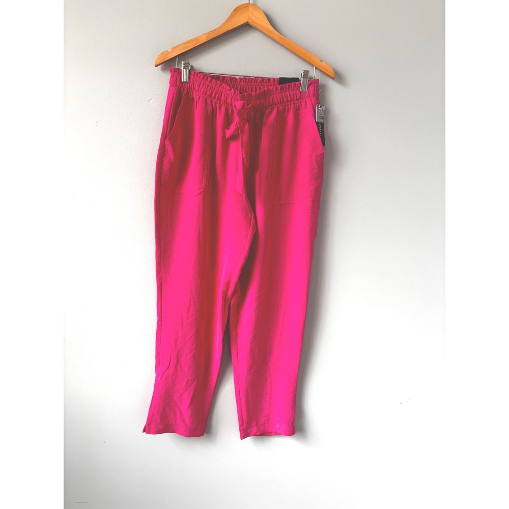 Soho Apparel Hot Pink‎ Casual Pants Elastic Waist Tie Front Pockets Size M NWT